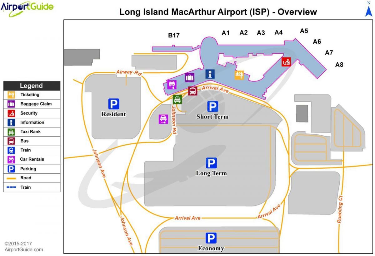 خريطة محطة مطار لونغ آيلاند