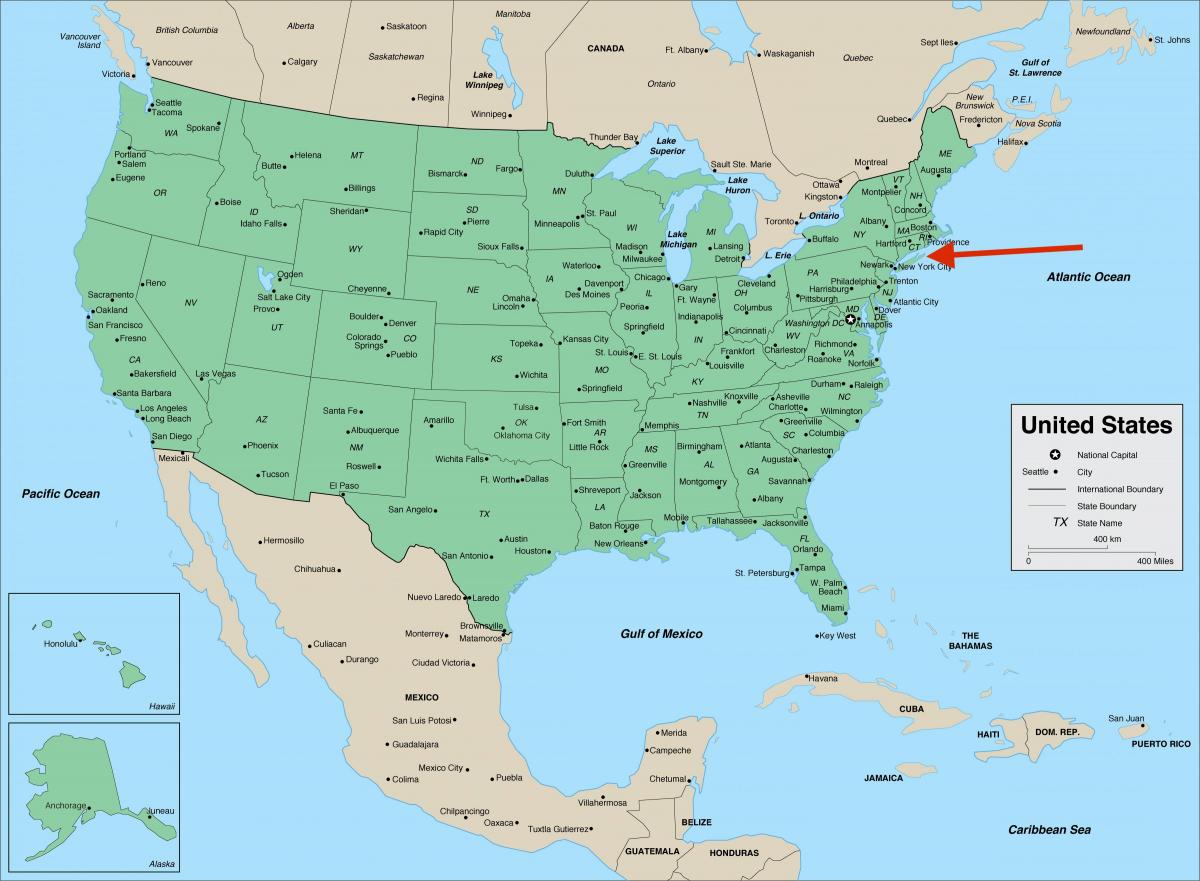 لونغ آيلاند على نيويورك - خريطة الولايات المتحدة الأمريكية