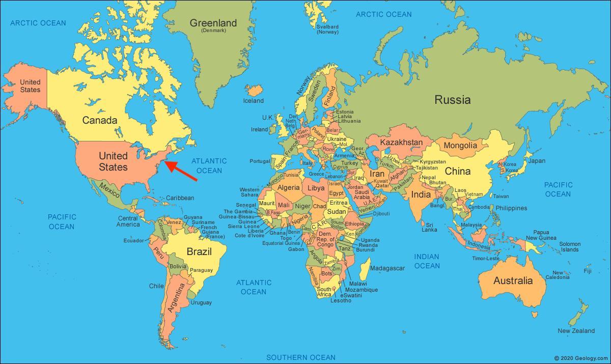 موقع لونغ آيلاند على خريطة العالم
