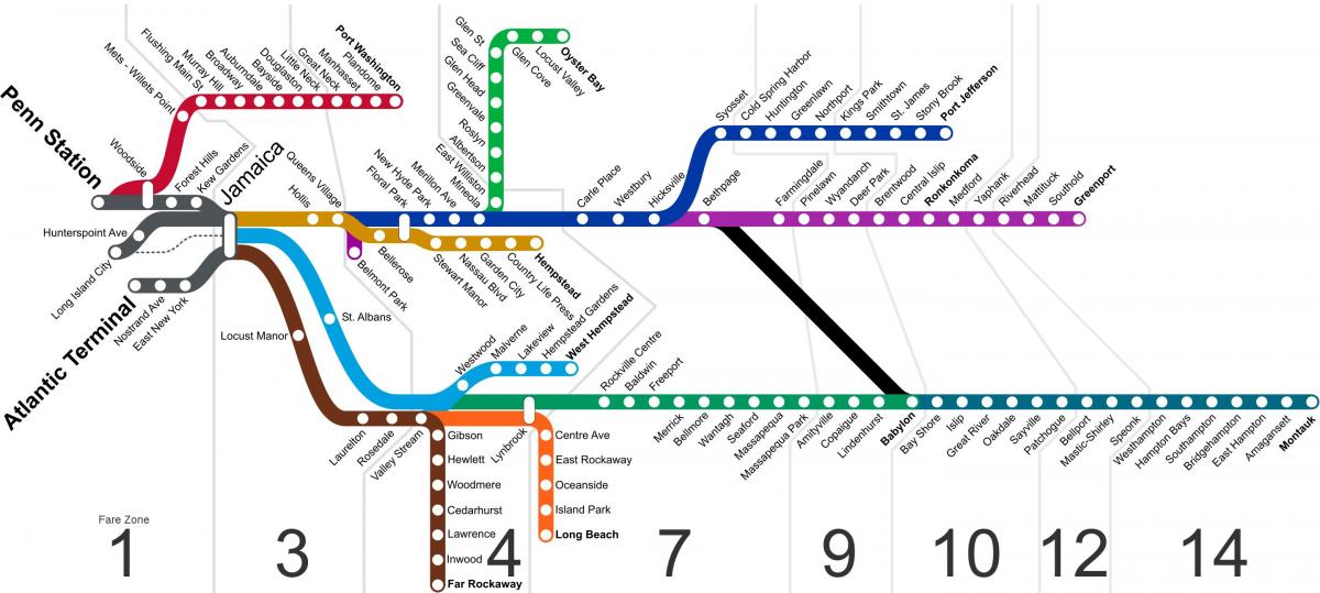 خريطة محطة مترو أنفاق لونغ آيلاند