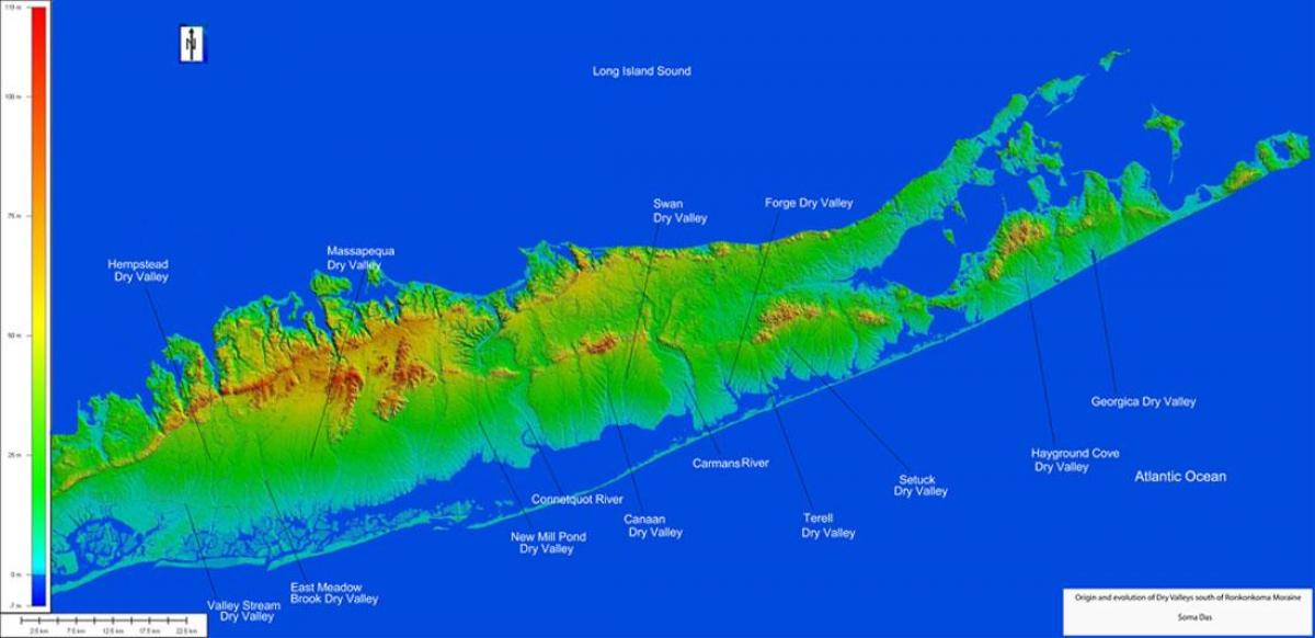 خريطة ارتفاع لونغ آيلاند