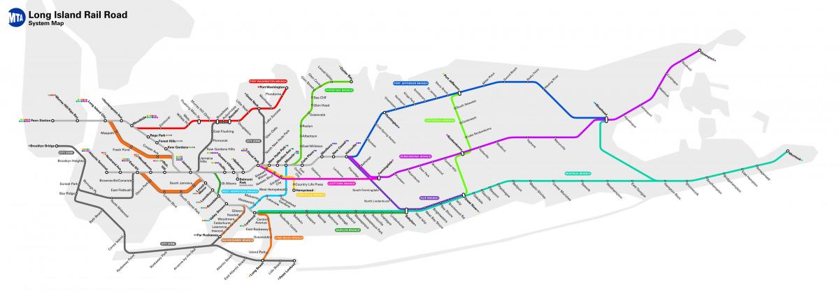 خريطة محطات السكك الحديدية لونغ آيلاند